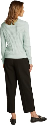 Tommy Hilfiger Damen Pullover Cable Fine Zopfstrick, Grün (Opal Green), M von Tommy Hilfiger