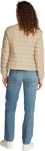 Tommy Hilfiger Damen Steppjacke Mock Neck Leicht, Beige (Sandalwood), M von Tommy Hilfiger