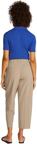 Tommy Hilfiger Damen Stoffhose Stretch Tapered Knöchelfrei, Beige (Beige), 34 von Tommy Hilfiger