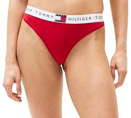 Tommy Hilfiger Damen String Classic mit Logobund, Rot (Primary Red), S von TOMMY HILFIGER