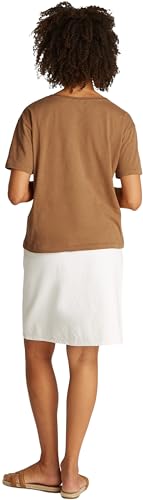 Tommy Hilfiger Damen T-Shirt Kurzarm mit V-Ausschnitt, Beige (Safari Canvas), M von Tommy Hilfiger