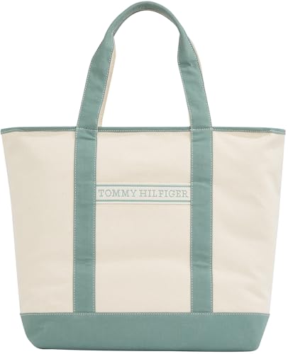 Tommy Hilfiger Damen Tote Bag Tasche Summer Canvas Tragetasche, Türkis (Charming Green), Einheitsgröße von Tommy Hilfiger