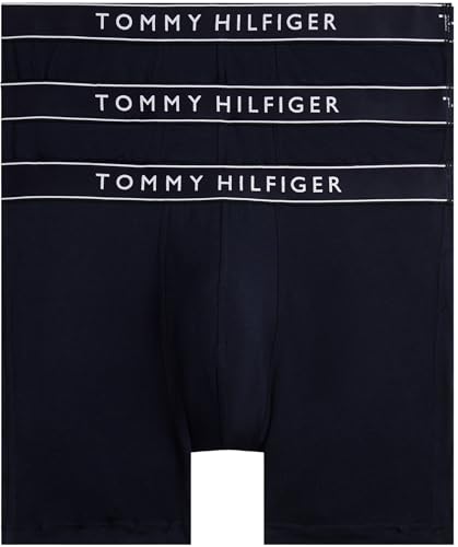Tommy Hilfiger Herren 3er Pack Boxershorts Briefs mit Logobund, Blau (Des Sky/Des Sky/Des Sky), M von Tommy Hilfiger