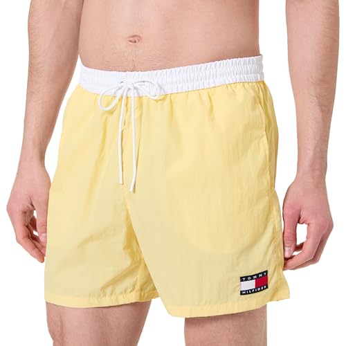 Tommy Hilfiger Herren Badehose Medium Drawstring mit Tunnelzug, Gelb (Citronella), M von TOMMY HILFIGER