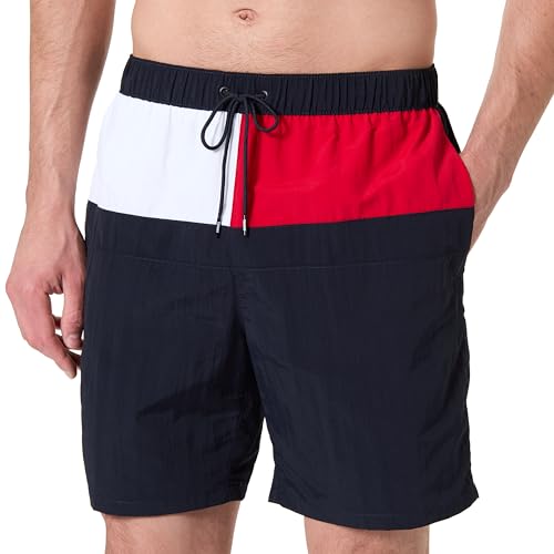 Tommy Hilfiger Herren Badeshorts Long Drawstring mit Tunnelzug, Blau (Desert Sky), L von Tommy Hilfiger