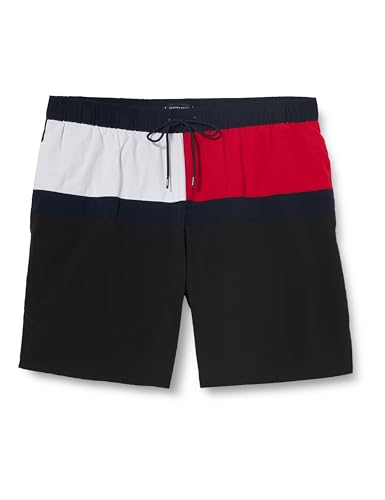 Tommy Hilfiger Herren Badeshorts Long Drawstring mit Tunnelzug, Schwarz (Black), XXL von Tommy Hilfiger