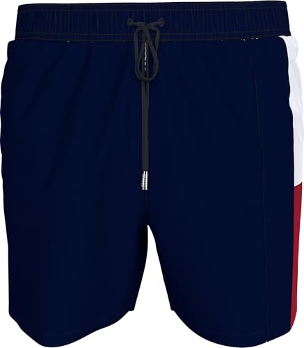 Tommy Hilfiger Herren Badeshorts Medium Drawstring mit Tunnelzug, Blau (Desert Sky), S von Tommy Hilfiger