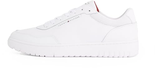 Tommy Hilfiger Herren Th Basket Core LTH Pinperf Fm0fm05466 Low Top, Weiß, 46 EU von Tommy Hilfiger
