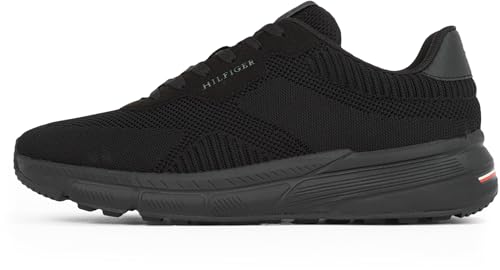 Tommy Hilfiger Herren Low Profile Sneaker Lightweight Knit Sportlich, Schwarz (Black), 46 von Tommy Hilfiger