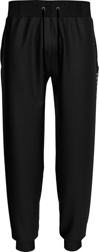 Tommy Hilfiger Herren Pyjamahose Track Pant mit Gummizug, Schwarz (Black), S von Tommy Hilfiger
