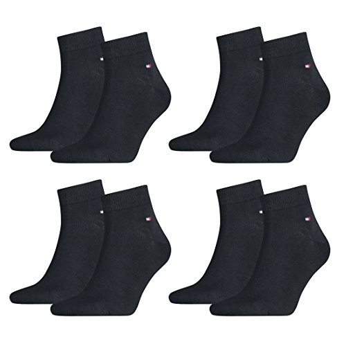 Tommy Hilfiger Herren Quarter Socken Kurzsocken Business Socken 342025001 8 Paar, Farbe:Blau, Größe:43-46, Menge:8 Paar (4x 2er Pack), Artikel:-322 dark navy von TOMMY HILFIGER