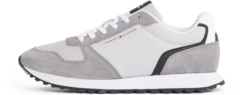 TOMMY HILFIGER Herren Runner Sneaker New Eva Mix Sportlich, Beige (Grey Whisper), 41 von Tommy Hilfiger
