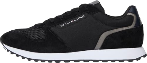 TOMMY HILFIGER Herren Runner Sneaker New Eva Mix Sportlich, Schwarz (Black), 46 von Tommy Hilfiger