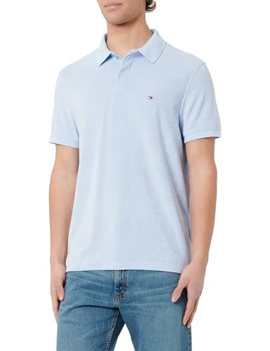 Tommy Hilfiger MICRO TOWELLING REG POLO S/S Polo Herren, Blue (Breezy Blue), L von Tommy Hilfiger