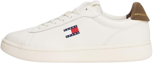 TOMMY JEANS Herren Archive '98 Em0Em01596 Low Top, White (Ivory/Homestead), 45 EU von Tommy Jeans