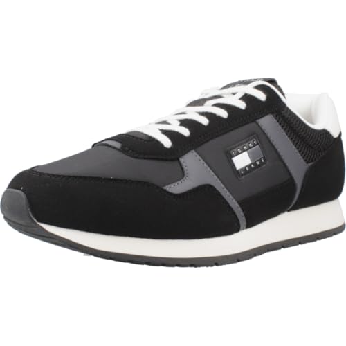 TOMMY JEANS Herren Runner Sneaker Casual Low Top, Schwarz (Black), 41 von Tommy Jeans