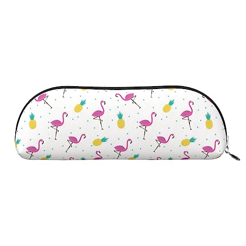 Abalone Perlmutt Gedruckt Bleistift Tasche,Bleistift Fall Beutel Tasche Fall PVC Reißverschluss Reise Gepäck Beutel Toilettenartikel Taschen, Flamingo und Ananas, Einheitsgröße, Schulranzen von TOMPPY