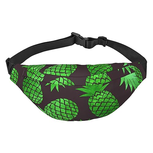 Bauchtasche für Männer und Frauen, Ananas im Pool, bedruckte Umhängetasche, große Crossbody-Brusttasche für Sport, Laufen, Reisen, Ananas Art, Einheitsgröße von TOMPPY