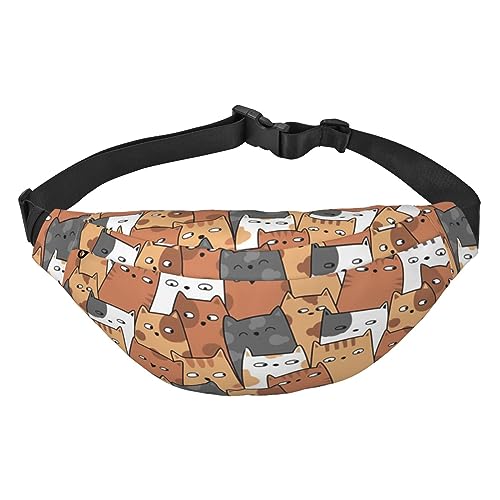 Bauchtasche für Männer und Frauen, Orange Katzen, bedruckt, Crossbody-Hüfttasche, große Crossbody-Brusttasche für Sport, Laufen, Reisen, Schwarz, Einheitsgröße, Schwarz , Einheitsgröße von TOMPPY