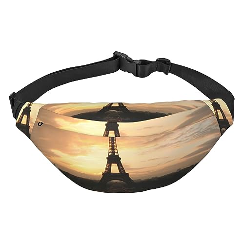 Bauchtasche für Männer und Frauen, Paris Turm, bedruckt, Umhängetasche, große Crossbody-Brusttasche für Sport, Laufen, Reisen, Paris Eiffelturm 2, Einheitsgröße von TOMPPY