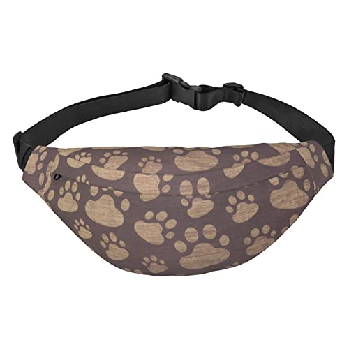 Bauchtasche für Männer und Frauen, Petoskey Stone Printed Crossbody Hüfttasche Pack Große Crossbody Brusttasche für Sport Laufen Reisen, Pfotenabdrücke, Einheitsgröße von TOMPPY