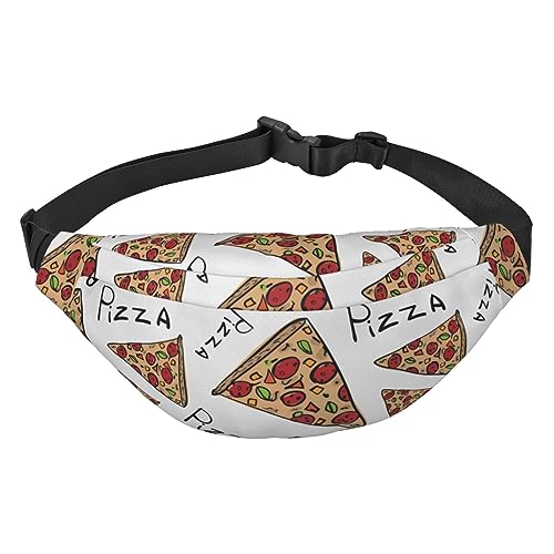 Bauchtasche für Männer und Frauen, Pizza-Muster, bedruckte Umhängetasche, Hüfttasche, große Crossbody-Brusttasche für Sport, Laufen, Reisen, Pizza-Muster, Einheitsgröße von TOMPPY