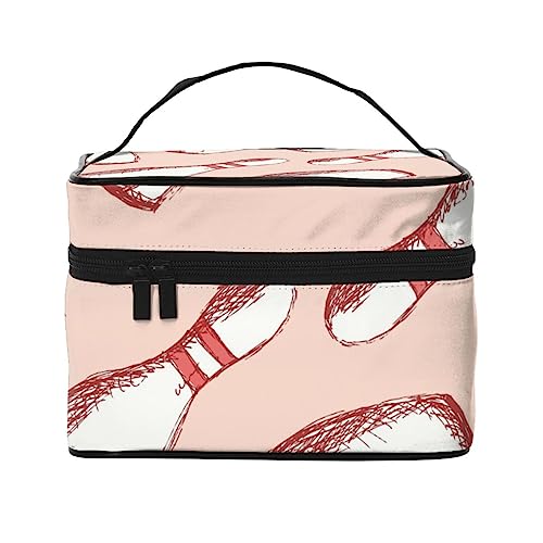 Bright Fruit Pattern Cosmetic Bag Makeup Bag Travel Cosmetic Bags for Women Toiletry Bags, Bowling Pins Muster, Einheitsgröße von TOMPPY