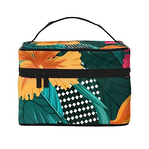 Bunte Blumenblätter Kosmetiktasche Make-up Tasche Reise Kosmetiktaschen für Frauen Kulturbeutel, Bunte Blumenblätter, Einheitsgröße von TOMPPY