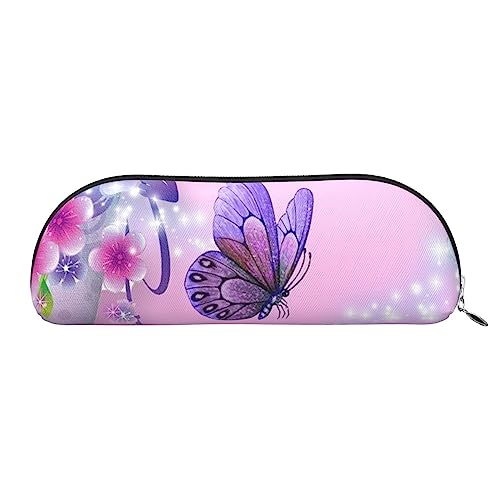 Dart Board Printed Pencil Bag,Pencil Case Pouch Bag Case PVC Zipper Travel Luggage Pouch Toiletries Bags, rosa Schmetterling (Pink Butterfly), Einheitsgröße, Schulranzen von TOMPPY