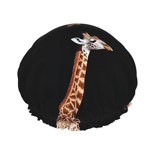 Duschhauben Für Frauen Mutter Baby Giraffe Gedruckt Wasserdichte Duschhaube Elastische Wiederverwendbare Badekappen Für Frauen Männer Spa Salon von TOMPPY