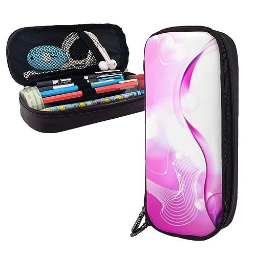 Federmäppchen Delphin Gedruckt Große Kapazität Bleistift Fall Bleistift Tasche Einfache Schreibwaren Organizer Für Büro Reise Halter Box, rosa herz, Einheitsgröße, modisch von TOMPPY