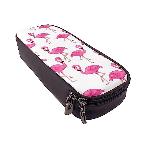 Federmäppchen Lila Pinsel Gedruckt Große Kapazität Bleistift Fall Bleistift Tasche Einfache Schreibwaren Organizer für Büro Reise Halter Box, Rosa Flamingo, Einheitsgröße, Make-up-Tasche von TOMPPY