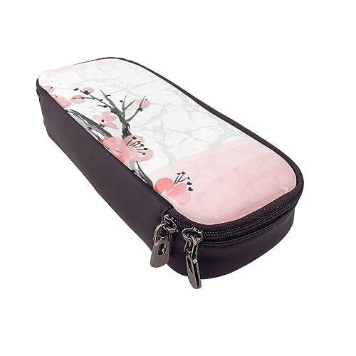 Federmäppchen Lila Pinsel Gedruckt Große Kapazität Bleistift Fall Bleistift Tasche Einfache Schreibwaren Organizer für Büro Reise Halter Box, Rosa Kirschblüten, Einheitsgröße, Make-up-Tasche von TOMPPY