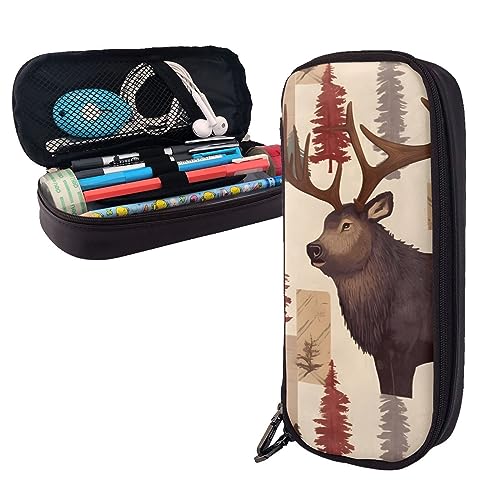 Federmäppchen Lodge Bär Hirsch Fisch Gedruckt Große Kapazität Bleistift Fall Bleistift Tasche Einfache Schreibwaren Organizer Für Büro Reise Halter Box, Lodge Bear Hirsch, Einheitsgröße, modisch von TOMPPY