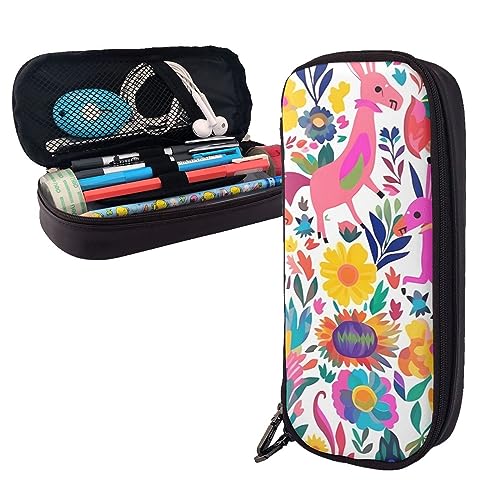 Federmäppchen Monarch Schmetterlinge Gedruckt Große Kapazität Bleistift Fall Bleistift Tasche Einfache Schreibwaren Organizer Für Büro Reise Halter Box, Mexikanische Otomi Tiere, Einheitsgröße, von TOMPPY