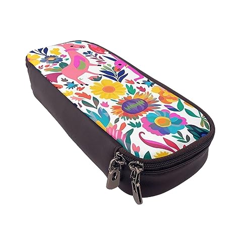 Federmäppchen Monarch Schmetterlinge Gedruckt Große Kapazität Bleistift Fall Bleistift Tasche Einfache Schreibwaren Organizer für Büro Reise Halter Box, Mexikanische Otomi Tiere, Einheitsgröße, von TOMPPY