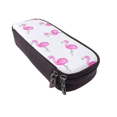 Federmäppchen New York Night Gedruckt Große Kapazität Federmäppchen Bleistift Tasche Einfache Schreibwaren Organizer für Büro Reise Halter Box, Schöne rosa Flamingos, Einheitsgröße, Make-up-Tasche von TOMPPY