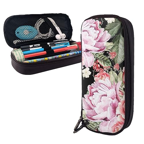 Federmäppchen Pier Gedruckt Große Kapazität Bleistift Fall Bleistift Beutel Einfache Schreibwaren Organizer Für Büro Reise Halter Box, Pfingstrose Blumen Rose, Einheitsgröße, modisch von TOMPPY