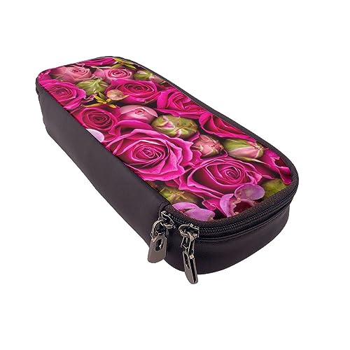 Federmäppchen Regenbogen Musiknoten Melodie gedruckt große Kapazität Bleistift Fall Bleistift Tasche Einfache Schreibwaren Organizer für Büro Reise Halter Box, Rose Blume Floral, Einheitsgröße, von TOMPPY