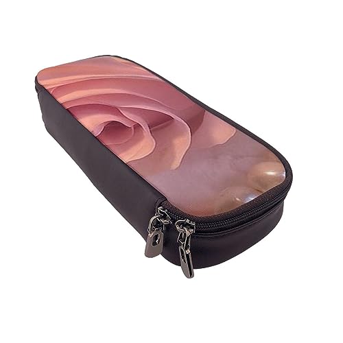 Federmäppchen Weihnachtsmann Leuchtturm Gedruckt Große Kapazität Federmäppchen Bleistift Tasche Einfache Schreibwaren Organizer für Büro Reise Halter Box, Rosa Rose und Perlen, Einheitsgröße, von TOMPPY