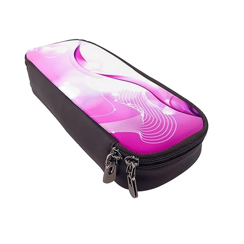 Federmäppchen mit Delfin-Motiv, große Kapazität, Federmäppchen, einfacher Schreibwaren-Organizer für Büro, Reisen, Box, rosa herz, Einheitsgröße, Make-up-Tasche von TOMPPY