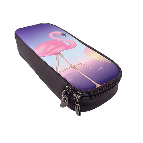 Federmäppchen mit hübschem Rosen-Druck, große Kapazität, Federmäppchen, einfacher Schreibwaren-Organizer für Büro, Reisen, Halter Box, Rosa Flamingo, Einheitsgröße, Make-up-Tasche von TOMPPY