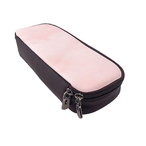 Federmäppchen mit rosa Hintergrund, bedruckt, große Kapazität, Federmäppchen, einfacher Schreibwaren-Organizer für Büro, Reisen, Halter Box, Rosa Hintergrund, Einheitsgröße, Make-up-Tasche von TOMPPY