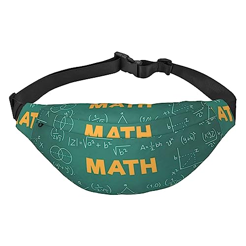 Formulas Shapes Theory Mathematikunterricht Wort bedruckte Bauchtaschen für Männer Frauen wasserdichte Mode Wandern Hüfttasche große Crossbody Brusttasche für Sport Laufen Reisen, Schwarz , Einheitsgröße von TOMPPY