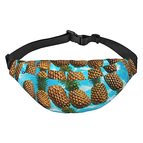 Frische reife Ananas, schwimmend in reinem Wasser, bedruckte Bauchtaschen für Männer und Frauen, wasserdicht, modisch, Wandern, Hüfttasche, große Crossbody-Brusttasche für Sport, Laufen, Reisen, von TOMPPY