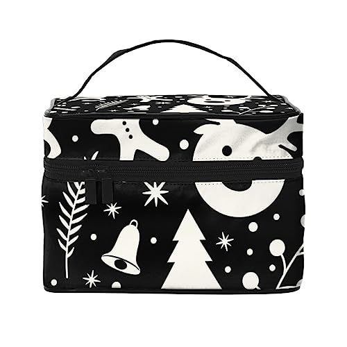 Frohe Weihnachten Hirsch Bunte Kosmetiktasche Make-up Tasche Reise Kosmetiktaschen für Frauen Kulturbeutel, Frohe Weihnachten Hirsch bunt, Einheitsgröße von TOMPPY