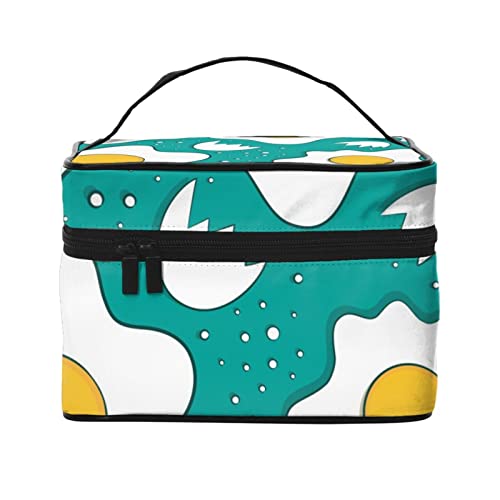 Frosch Kosmetiktasche Make-up-Tasche Reise Kosmetiktaschen für Frauen Kulturbeutel, Spiegeleier-Muster, Einheitsgröße von TOMPPY