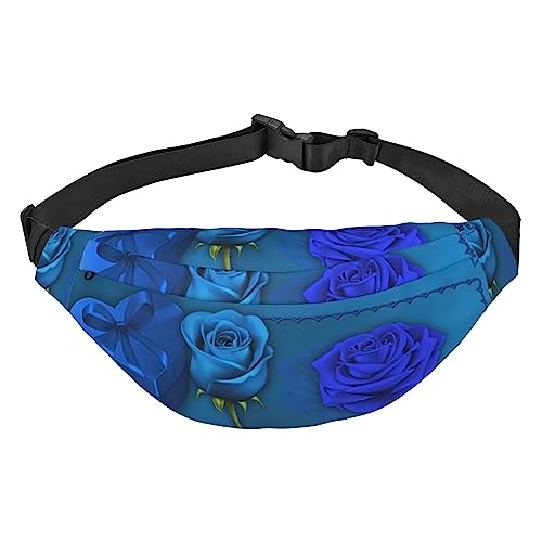 Gartenrosen bedruckte Bauchtaschen für Herren und Damen, wasserdicht, modisch, Wandern, Hüfttasche für Sport, Laufen, Reisen, Schwarz , Einheitsgröße von TOMPPY