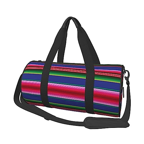 Gestreifte Designs bedruckte Sporttasche Sporttasche Turnbeutel Weekender Reisetasche Sport Turnbeutel für Workout Übernachtung Reisegepäck Damen Herren, Schwarz, Einheitsgröße, Schwarz , von TOMPPY