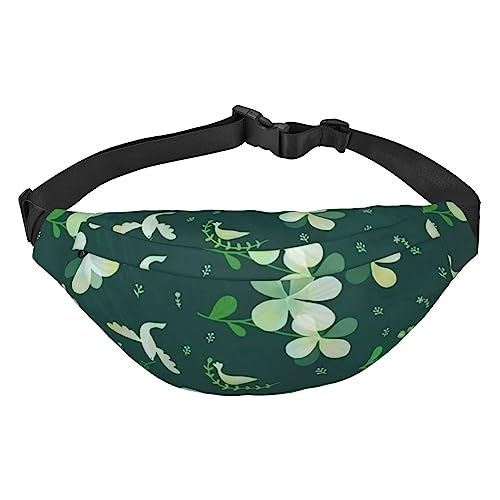 Gürteltasche mit Gras- und Taubenmuster, bedruckt, für Herren und Damen, wasserdicht, modisch, Wandern, große Crossbody-Brusttasche für Sport, Laufen, Reisen, Schwarz, Einheitsgröße, Schwarz , von TOMPPY